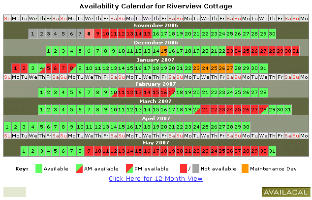 Example Calendar View