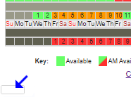 Calendar log-in password box 